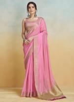 Khadi Silk Pink Festival Wear Weaving Saree